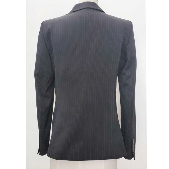 Hugo Boss Women's 2 Piece Black Pin Stripe Business Pant Power Suit Blazer 12 - Picture 15 of 15